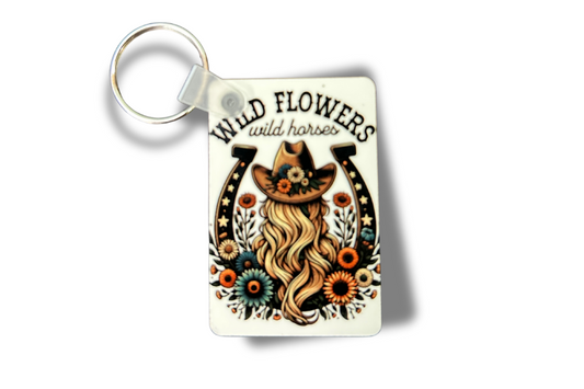 Wild flowers wild horses